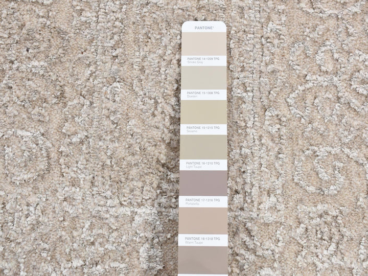 2'5" x 12'0" New Hand Loomed Grey Wool & Silk Runner Oriental Rug - MOA10287306