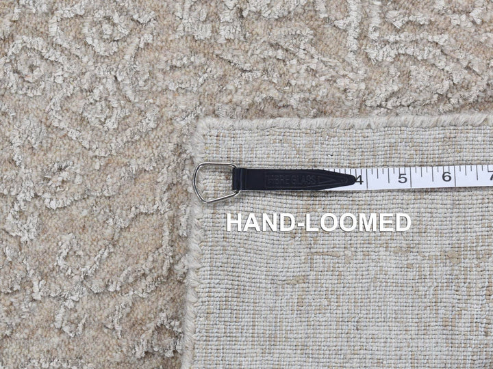 2'5" x 12'0" New Hand Loomed Grey Wool & Silk Runner Oriental Rug - MOA10287306