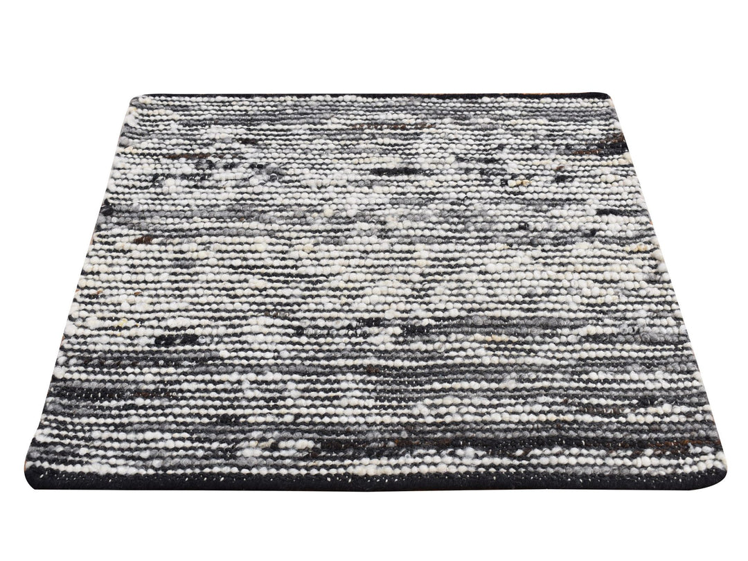 2'0" x 2'0" New Hand Loomed Ivory Wool Square Oriental Rug - MOA10287412