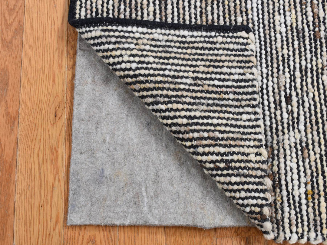 1'10" x 2'1" New Hand Loomed Ivory Wool Square Oriental Rug - MOA10287420