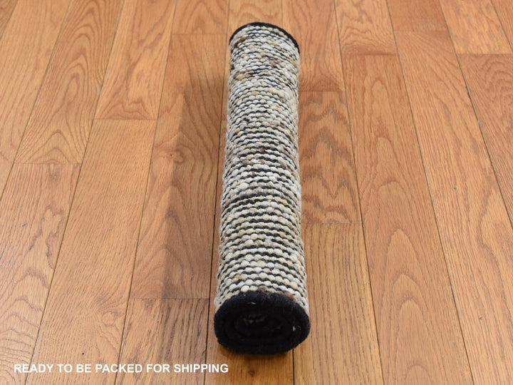 1'10" x 2'1" New Hand Loomed Ivory Wool Square Oriental Rug - MOA10287420