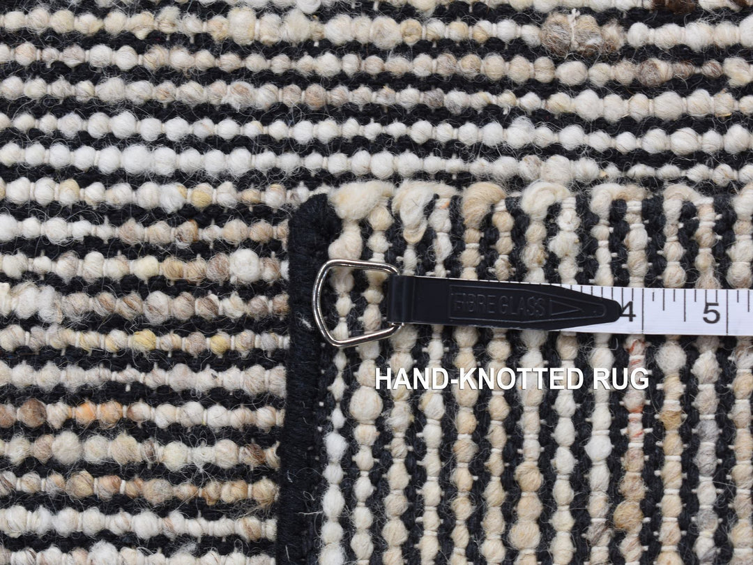 1'10" x 2'1" New Hand Loomed Ivory Wool Square Oriental Rug - MOA10287420