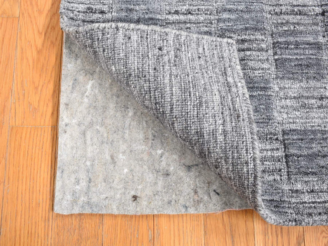 2'0" x 2'0" New Hand Loomed Grey Wool Square Oriental Rug - MOA10287481