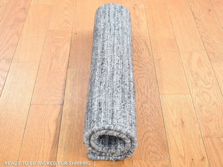 2'0" x 2'0" New Hand Loomed Grey Wool Square Oriental Rug - MOA10287481