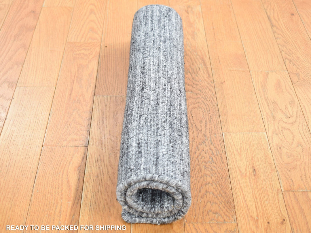 2'0" x 2'0" New Hand Loomed Grey Wool Square Oriental Rug - MOA10287481