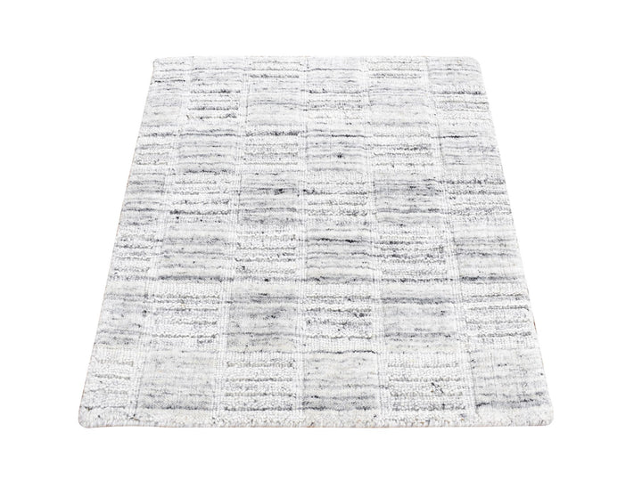 1'10" x 2'0" New Hand Loomed Ivory Wool Square Oriental Rug - MOA10287482