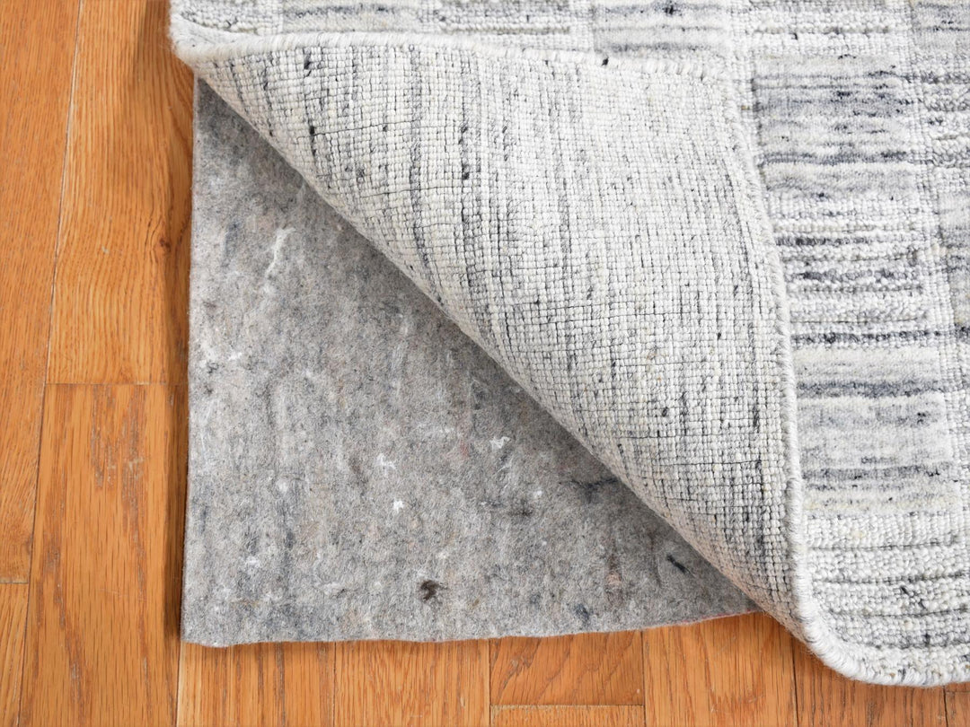 1'10" x 2'0" New Hand Loomed Ivory Wool Square Oriental Rug - MOA10287482