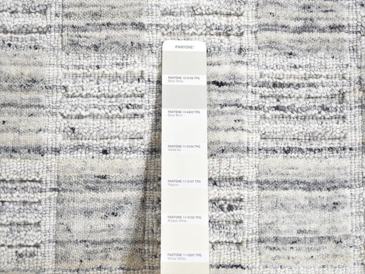 1'10" x 2'0" New Hand Loomed Ivory Wool Square Oriental Rug - MOA10287482