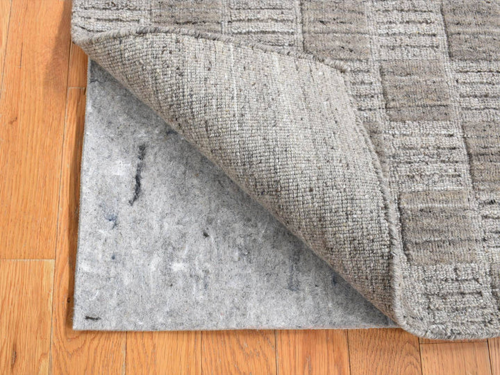 2'1" x 2'3" New Hand Loomed Grey Wool Square Oriental Rug - MOA10287483