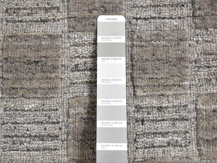 2'1" x 2'3" New Hand Loomed Grey Wool Square Oriental Rug - MOA10287483