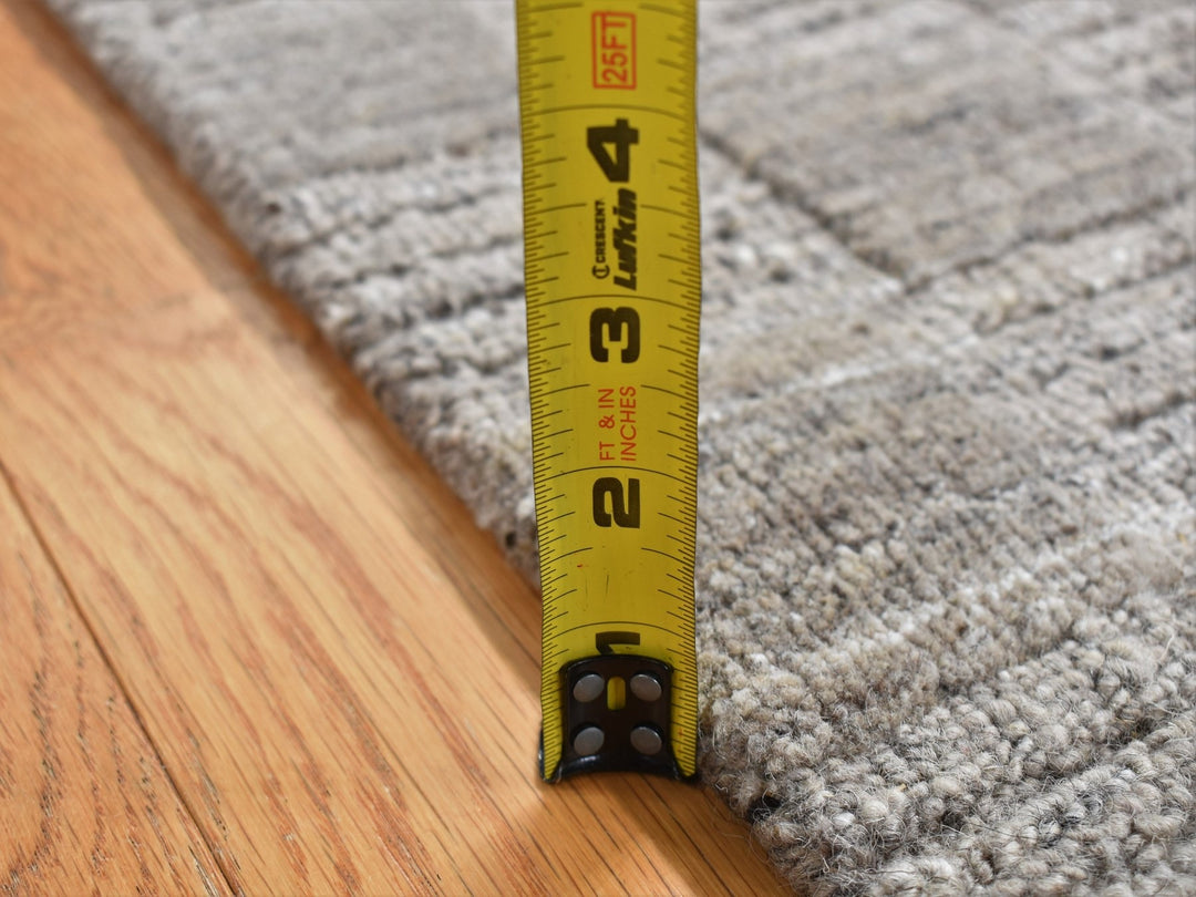 2'1" x 2'3" New Hand Loomed Grey Wool Square Oriental Rug - MOA10287483