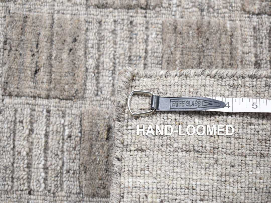 2'1" x 2'3" New Hand Loomed Grey Wool Square Oriental Rug - MOA10287483