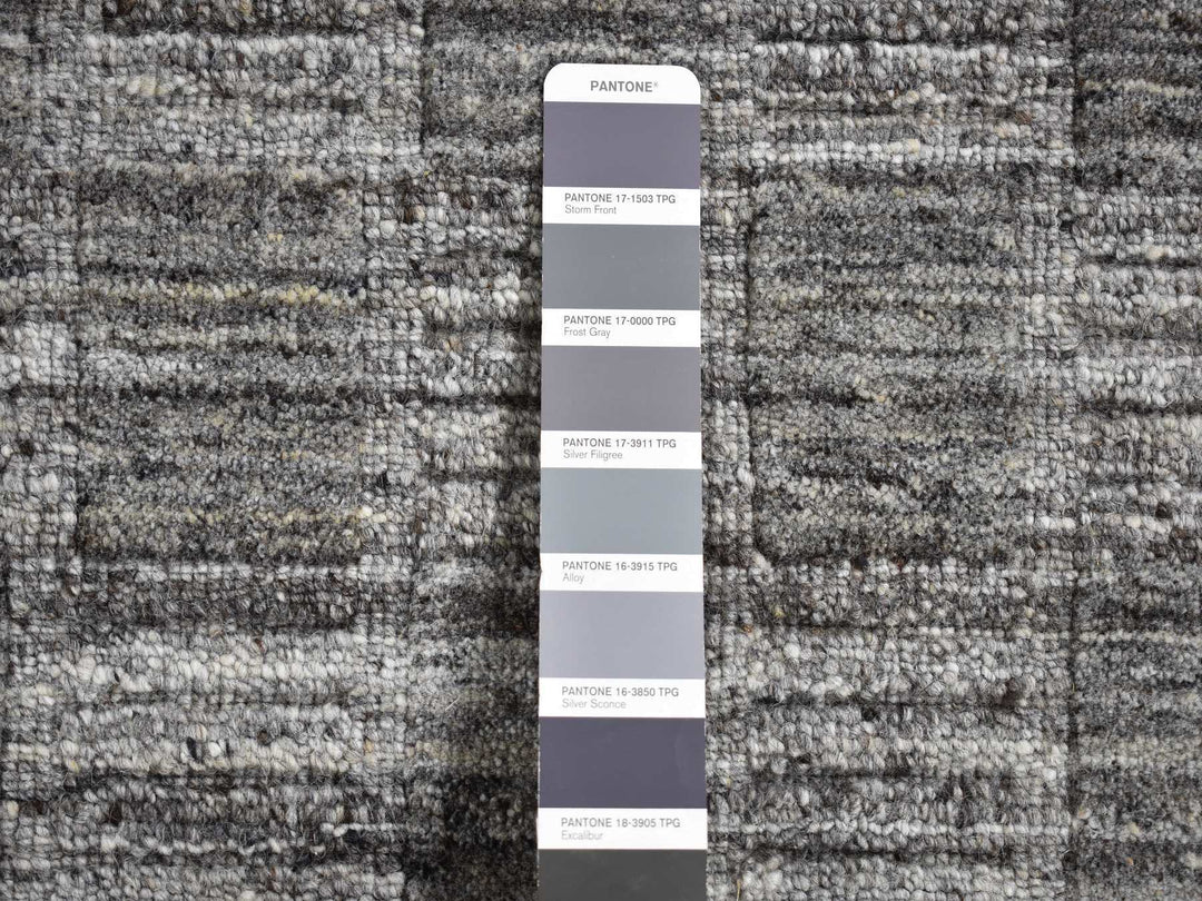 2'0" x 2'0" New Hand Loomed Grey Wool Square Oriental Rug - MOA10287485