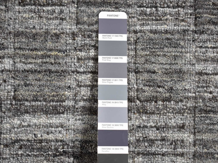 2'0" x 2'0" New Hand Loomed Grey Wool Square Oriental Rug - MOA10287485