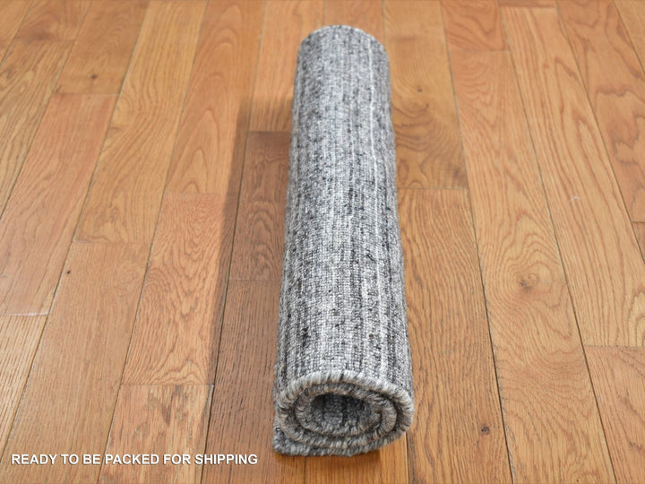 2'0" x 2'0" New Hand Loomed Grey Wool Square Oriental Rug - MOA10287485