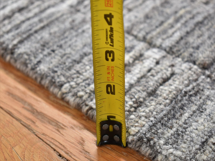 2'0" x 2'0" New Hand Loomed Grey Wool Square Oriental Rug - MOA10287485