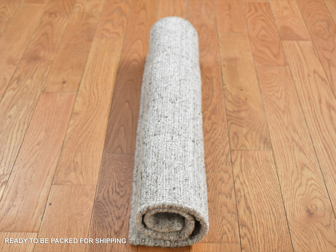 2'0" x 2'1" New Hand Loomed Beige Wool Square Oriental Rug - MOA10287486