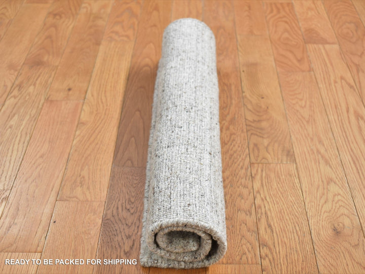 2'0" x 2'1" New Hand Loomed Beige Wool Square Oriental Rug - MOA10287486