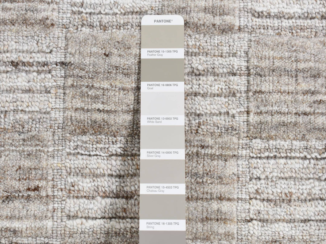 2'1" x 2'1" New Hand Loomed Beige Wool Square Oriental Rug - MOA10287487