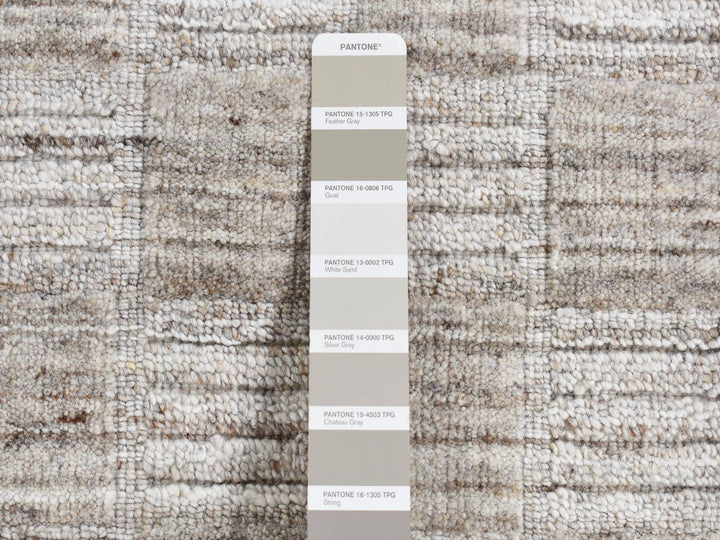 2'1" x 2'1" New Hand Loomed Beige Wool Square Oriental Rug - MOA10287487