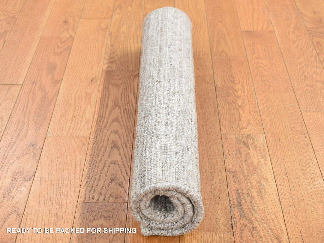 2'1" x 2'1" New Hand Loomed Beige Wool Square Oriental Rug - MOA10287487