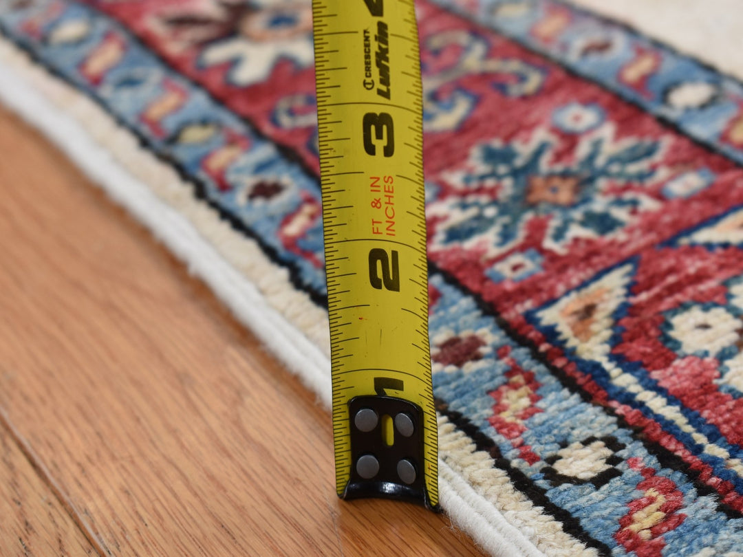 2'9" x 8'7" New Hand Knotted Ivory Wool Runner Oriental Rug - MOA10287493