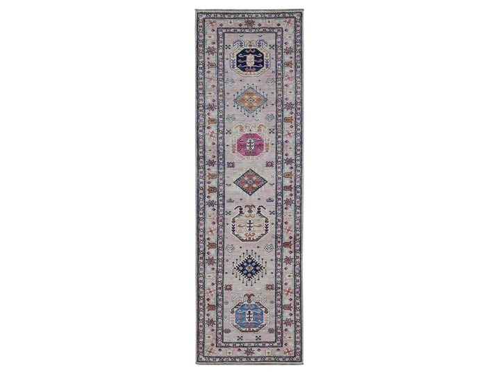 2'8" x 8'10" New Hand Knotted Pink Wool Runner Oriental Rug - MOA10287504