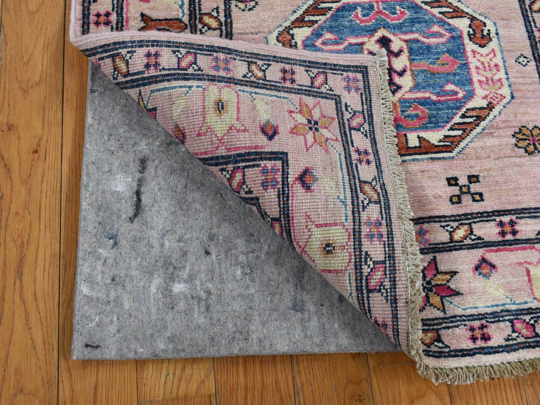 2'8" x 8'10" New Hand Knotted Pink Wool Runner Oriental Rug - MOA10287504