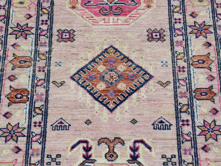 2'8" x 8'10" New Hand Knotted Pink Wool Runner Oriental Rug - MOA10287504