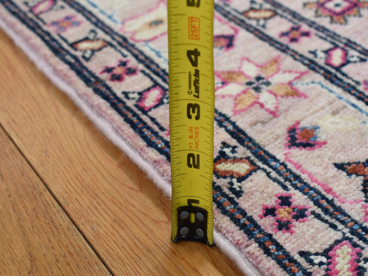 2'8" x 8'10" New Hand Knotted Pink Wool Runner Oriental Rug - MOA10287504