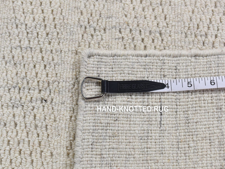 2'10" x 3'2" New Hand Loomed Ivory Wool Rectangle Oriental Rug - MOA10287548