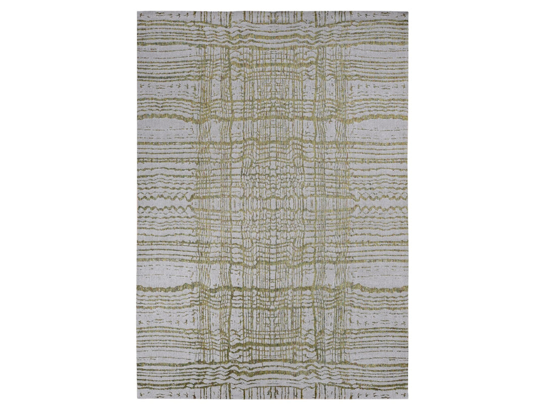 9'9" x 14'2" New Hand Loomed Grey Wool & Silk Rectangle Oriental Rug - MOA10287580