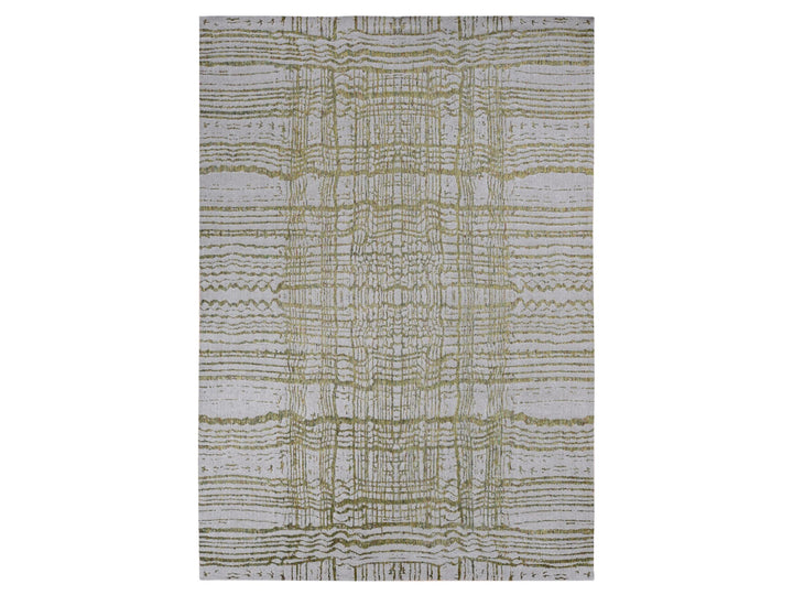 9'9" x 14'2" New Hand Loomed Grey Wool & Silk Rectangle Oriental Rug - MOA10287580