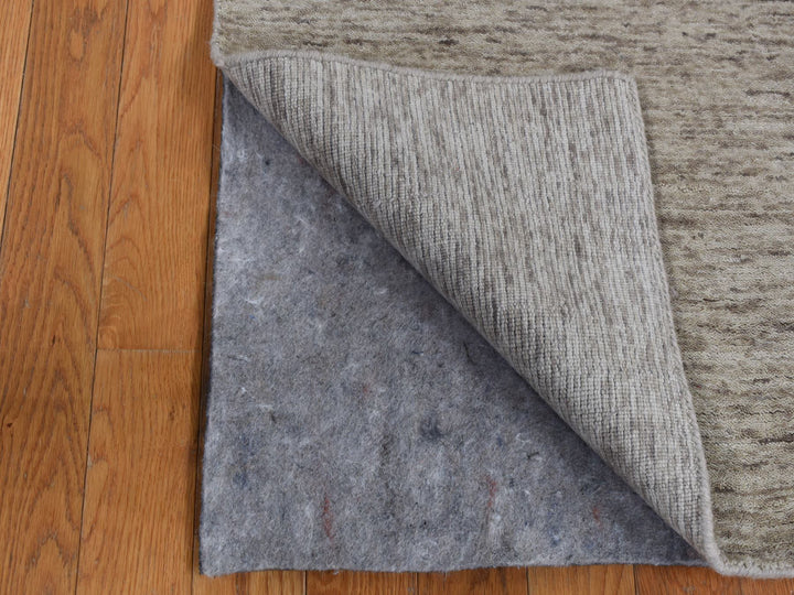 2'7" x 18'2" New Hand Loomed Grey Wool Runner Oriental Rug - MOA10287632