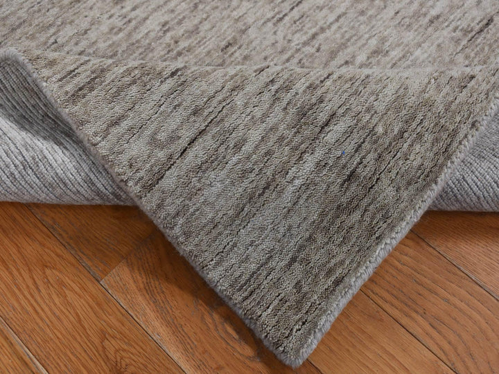 2'7" x 18'2" New Hand Loomed Grey Wool Runner Oriental Rug - MOA10287632