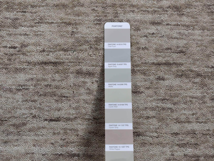 2'7" x 18'2" New Hand Loomed Grey Wool Runner Oriental Rug - MOA10287632