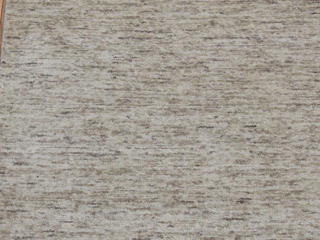 2'7" x 18'2" New Hand Loomed Grey Wool Runner Oriental Rug - MOA10287632