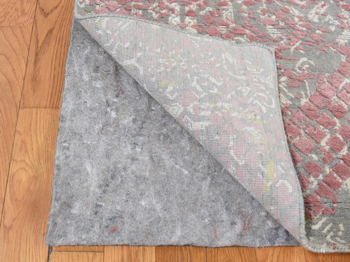 12'0" x 15'0" New Hand Knotted Grey Silk Rectangle Oriental Rug - MOA10287647