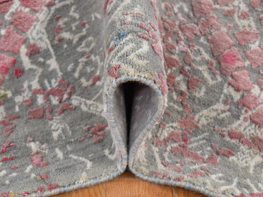 12'0" x 15'0" New Hand Knotted Grey Silk Rectangle Oriental Rug - MOA10287647