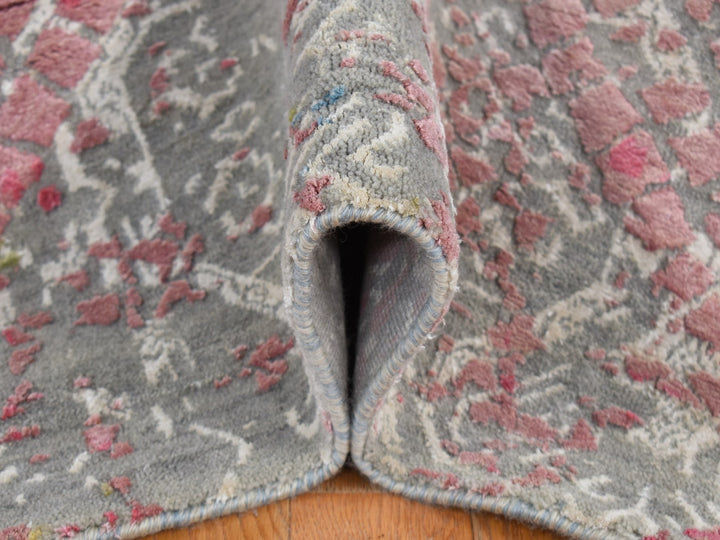 12'0" x 15'0" New Hand Knotted Grey Silk Rectangle Oriental Rug - MOA10287647