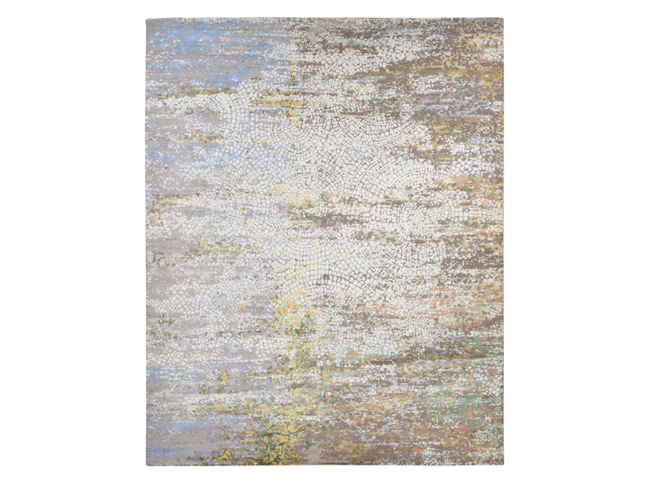 12'0" x 15'0" New Hand Knotted Brown Wool & Pure Silk Rectangle Oriental Rug - MOA10287649