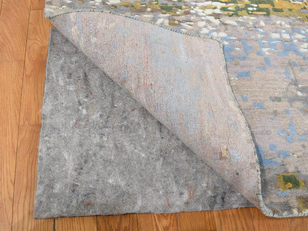 12'0" x 15'0" New Hand Knotted Brown Wool & Pure Silk Rectangle Oriental Rug - MOA10287649