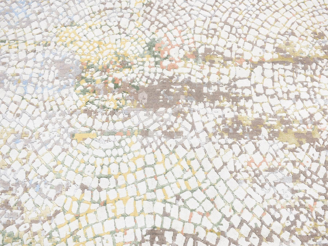 12'0" x 15'0" New Hand Knotted Brown Wool & Pure Silk Rectangle Oriental Rug - MOA10287649