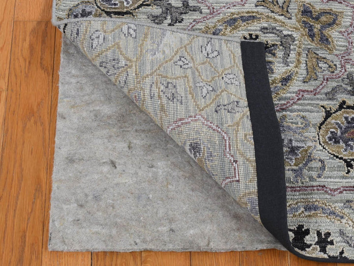 12'0" x 15'0" New Hand Knotted Grey Wool & Silk Rectangle Oriental Rug - MOA10287652