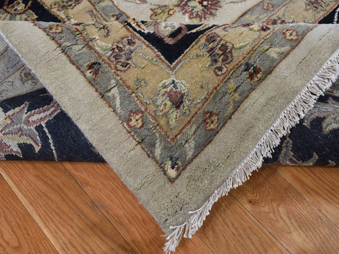 12'0" x 18'2" New Hand Knotted Ivory Wool & Silk Rectangle Oriental Rug - MOA10287666