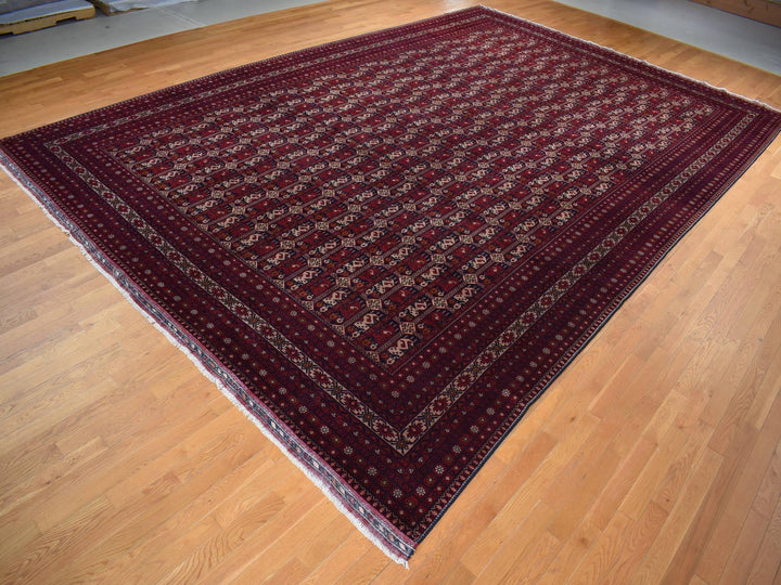 12'10" x 19'7" New Hand Knotted Red Wool Rectangle Oriental Rug - MOA10287671