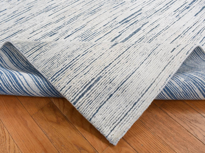 10'0" x 14'0" New Hand Knotted Ivory Wool Rectangle Oriental Rug - MOA10287708