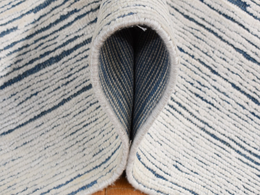 10'0" x 14'0" New Hand Knotted Ivory Wool Rectangle Oriental Rug - MOA10287708