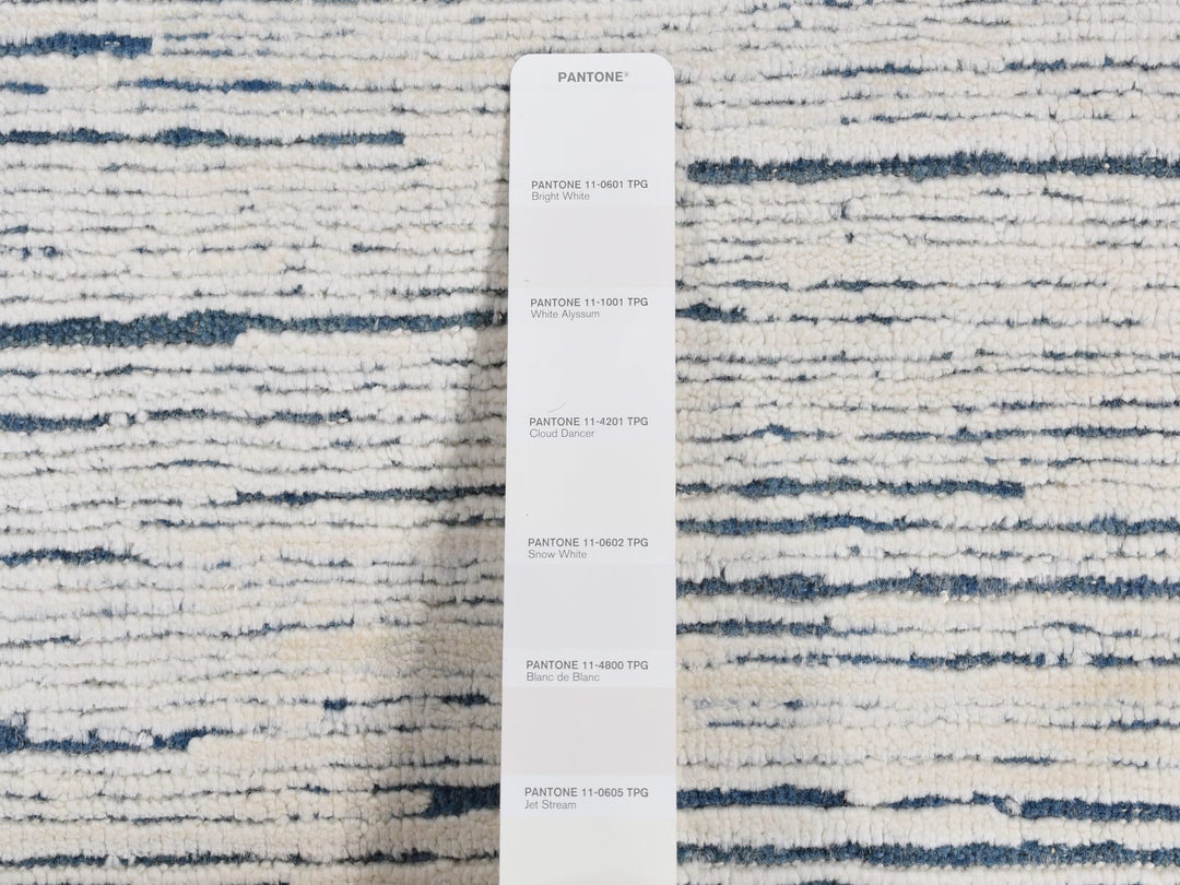 10'0" x 14'0" New Hand Knotted Ivory Wool Rectangle Oriental Rug - MOA10287708