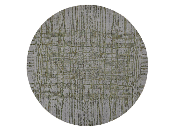 5'10" x 5'10" New Hand Loomed Grey Wool Round Oriental Rug - MOA10287712